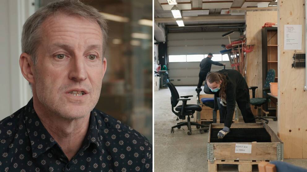Stefan Jonsson, arbetsmarksnadschef i Ovanåker samt arbetsmarknadsprojekt för långtidsarbetslösa i pinnstolsfabriken i Ovanåker.