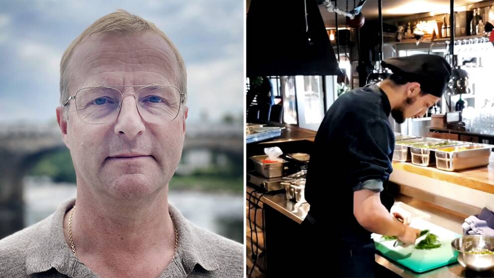 I klippet berättar krögaren Peter Hammarström från Falkenberg om hur han nu får ta hjälp av bemanningsföretag för att klara av att driva sin krog.