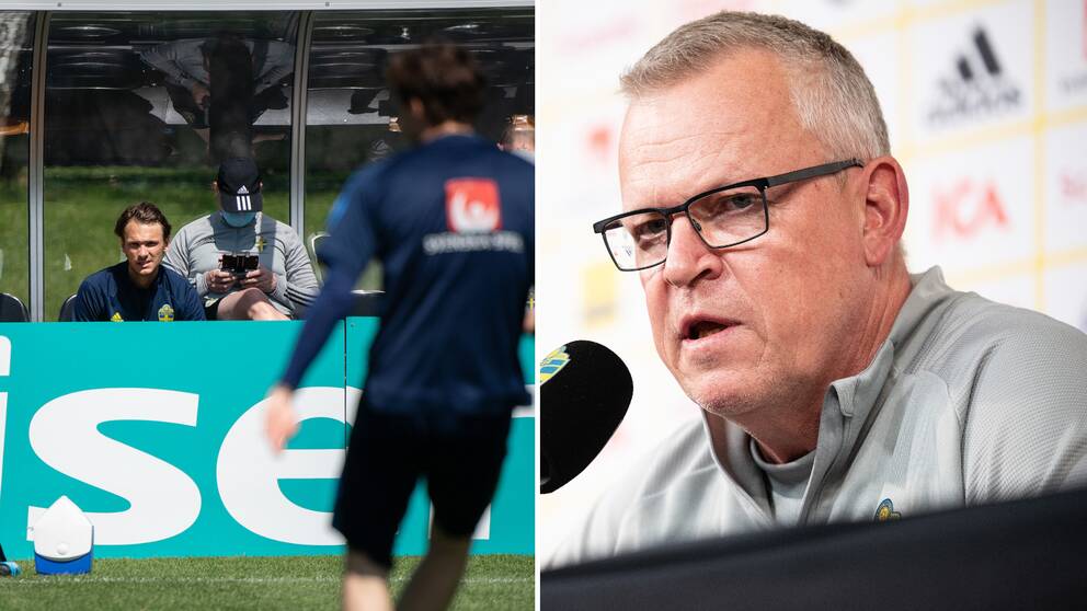 Albin Ekdal och förbundskapten Janne Andersson.