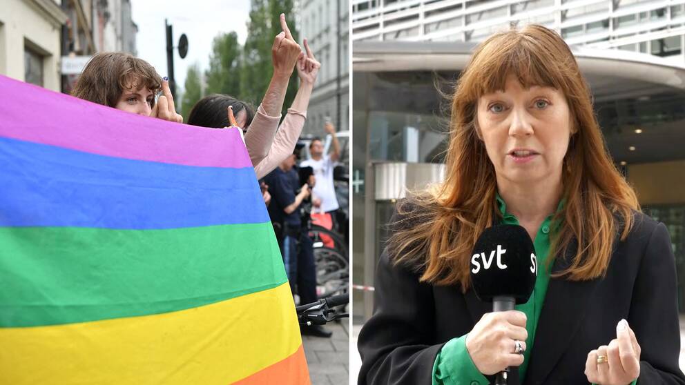 Regnbågsprotester i samband med EM-matchen mellan Tyskland och Ungern / SVT:s reporter Elin Jönsson.