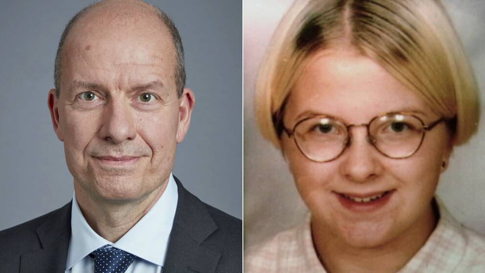 Överåklagare Mats Svensson och den mördade 16-åriga Malin Lindström.