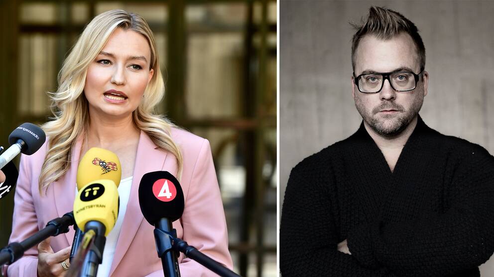 Kristdemokraternas partiledare Ebba Busch samt Mårten Schultz, professor i civilrätt