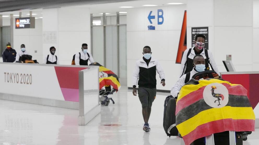 Ugandas OS-trupp på plats i Japan, men Julius Ssekitoleko är anmäld saknad.