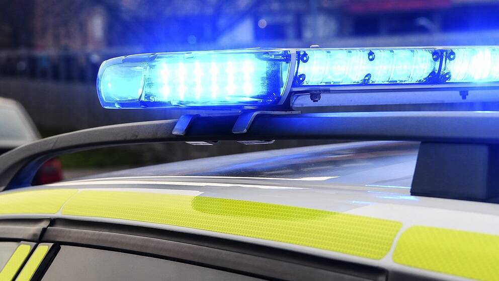 blåljus på polisbil