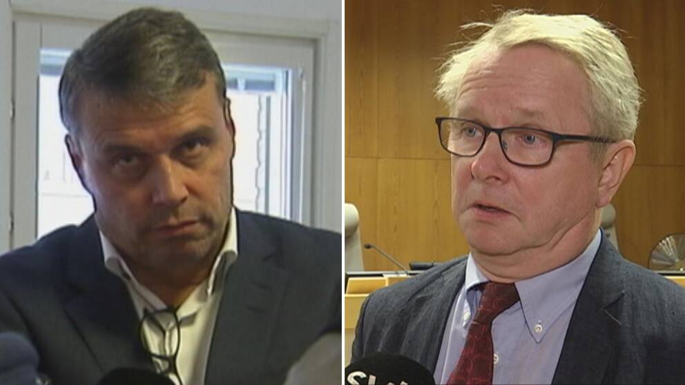 Daniel Kindberg till vänster, hovrättspresident Erik Brattgård till höger.