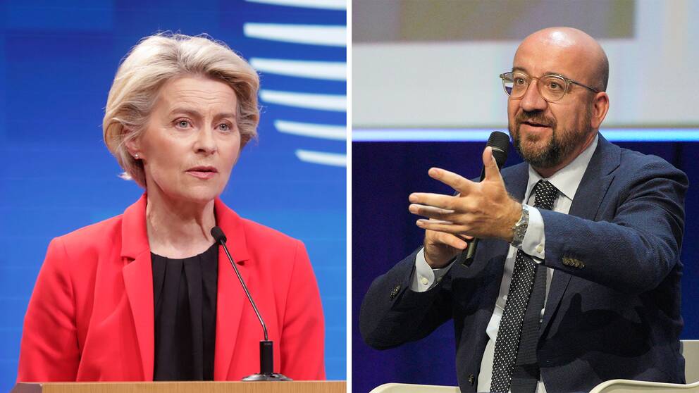 EU-kommissionens ordförande, Ursula von der Leyen och Europeiska rådets ordförande Charles Michel.