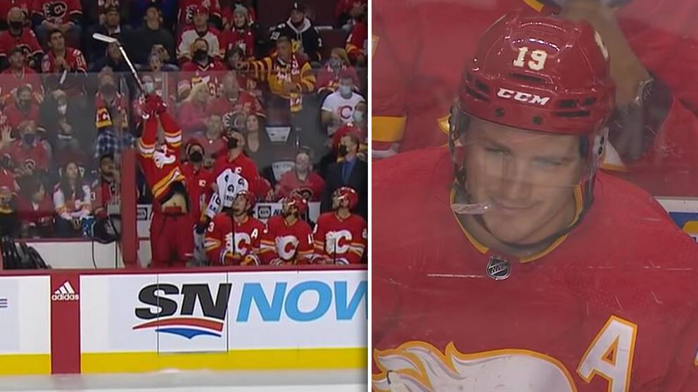 Calgarys Matthew Tkachuk blev utvisad efter sin ovanliga manöver.