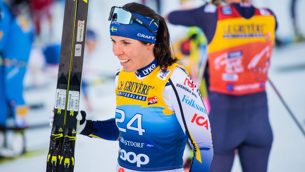 Charlotte Kalla var glad efter masstarten i Tour de Ski.