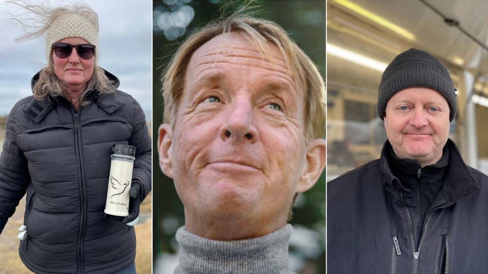 En bild på en kvinna och två män