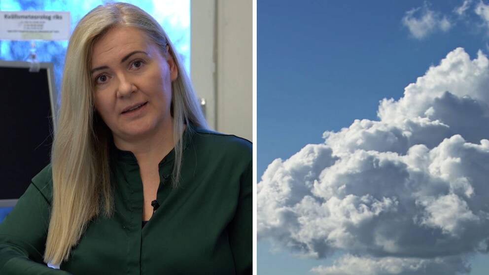 SVT-meteorologen Deana Bajic  / Ett moln