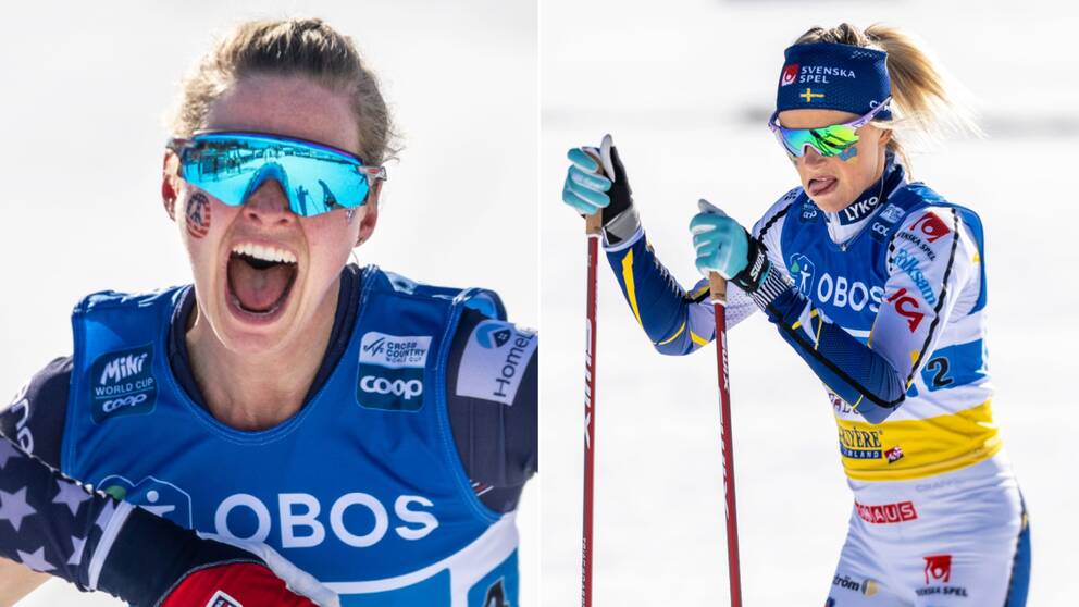 Jessica Diggins avgjorde för vinnaren USA. Frida Karlsson gick på Sveriges fjärdesträcka.