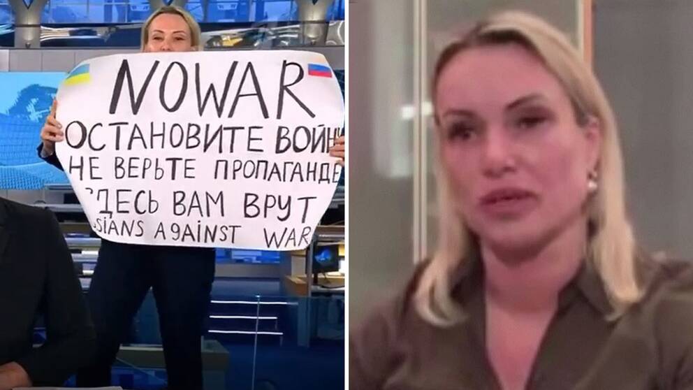 Redaktören Marina Ovsiannikova: ”Jag gillar inte att Ryssland inledde den här invasionen”.