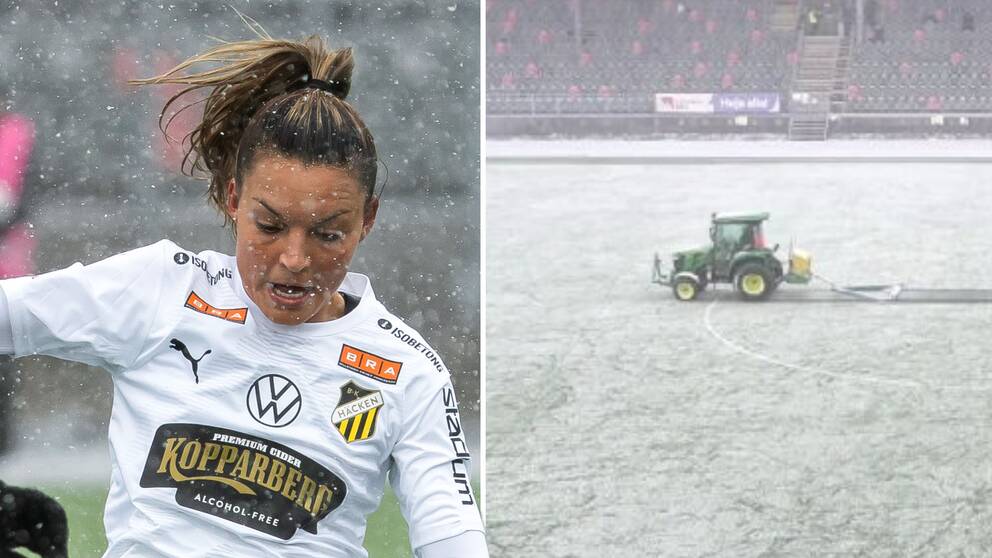 Kryss mellan Umeå och Häcken i en match där snön ställde till det.