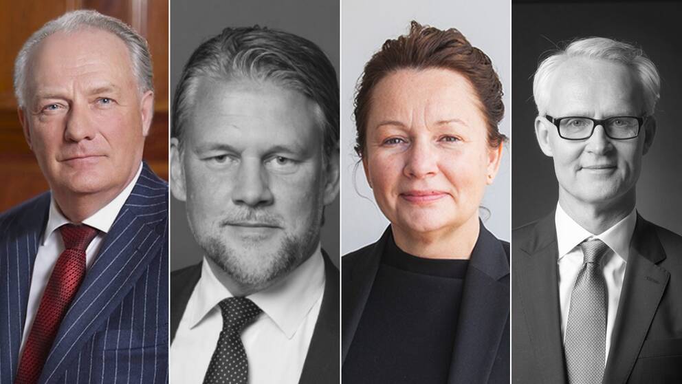 De fyra advokaterna från vänster: Henrik Jacobsson, Conny Cedermark, Monique Carden och Staffan Bergqvist.