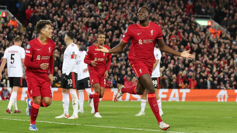 Ibrahima Konaté gjorde två mål under dubbelmötet med Benfica.
