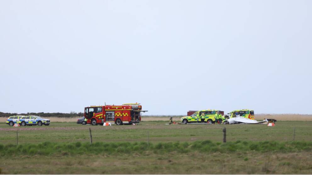 Flygplansolycka på Varbergs flygplats.