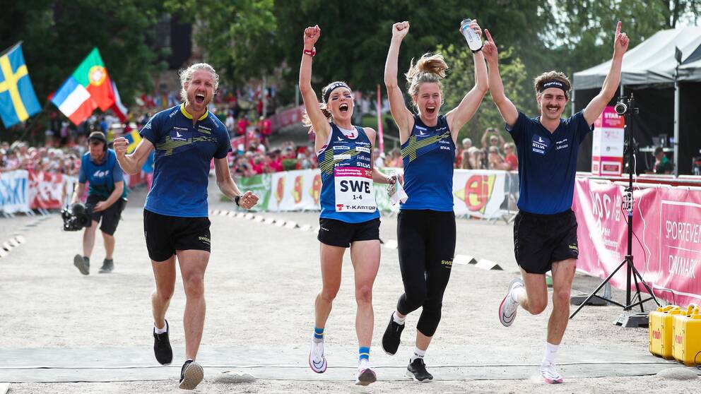 VM-guld för Sverige på sprinten.