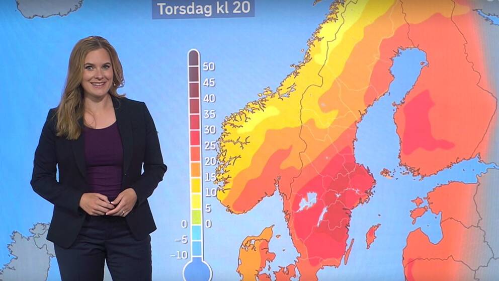 SVT:s metorolog Tora Tomasdottir .