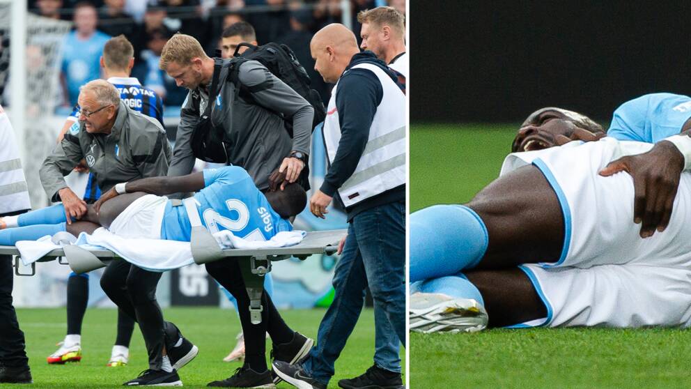 Malmö FF:s nyförvärv Mahame Siby bars av på bår efter skada
