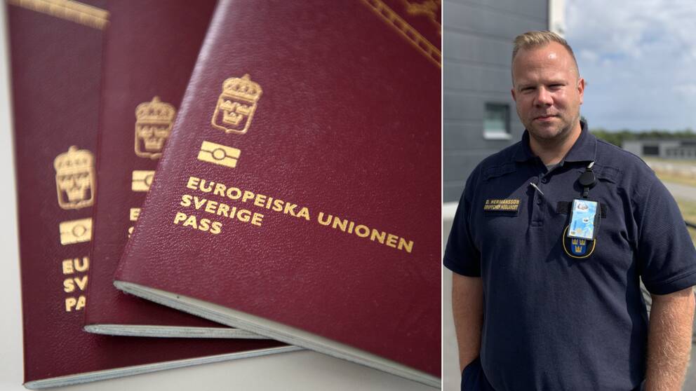 Tre svenska passböcker.