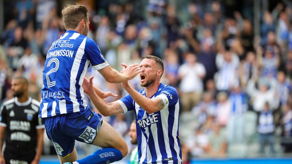Marcus Berg firar efter mål mot Sirius på söndagen.