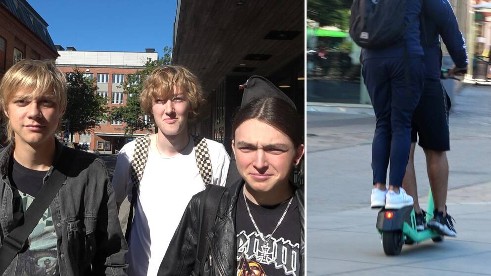 Kompisarna Sixten Ekdahl, Lydwig Alexandersson och Milo Galaczy Svensson kör sällan elsparkcyklar på grund av höga priser, i videon berättar de om vad de tycker om de nya reglerna.