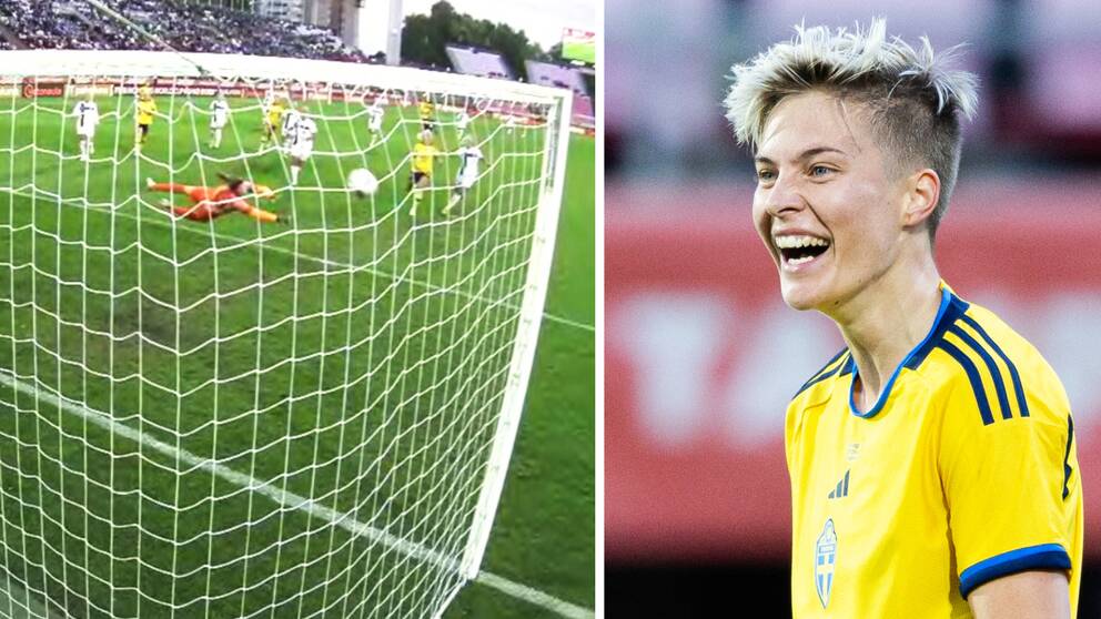 Lina Hurtig stod för ett läckert mål mot Finland.
