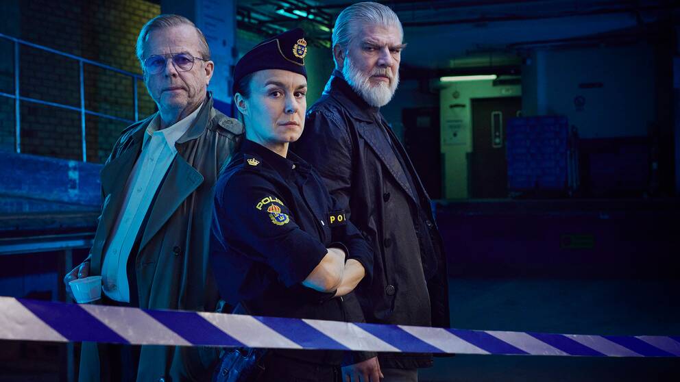 Krister Henriksson, Rebecka Hemse och Jakob Eklund i ”Nordic crime”.