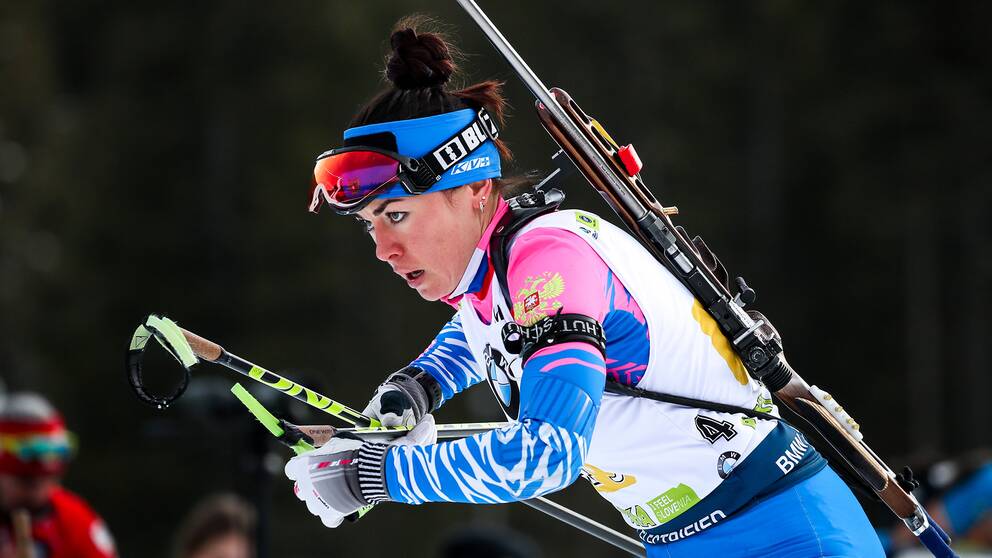 Ryskan Larisa Kuklina tävlade under neutral flagg på OS i Peking.