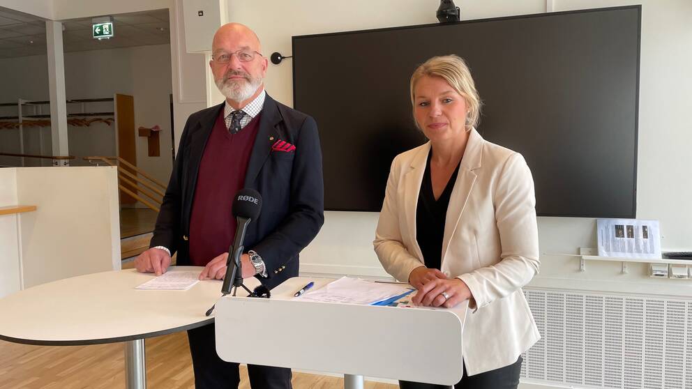 Christopher Jarnvall (SD), talesperson Sverigedemokraterna Norrköping och Sophia Jarl (M), talesperson Moderaterna Norrköping