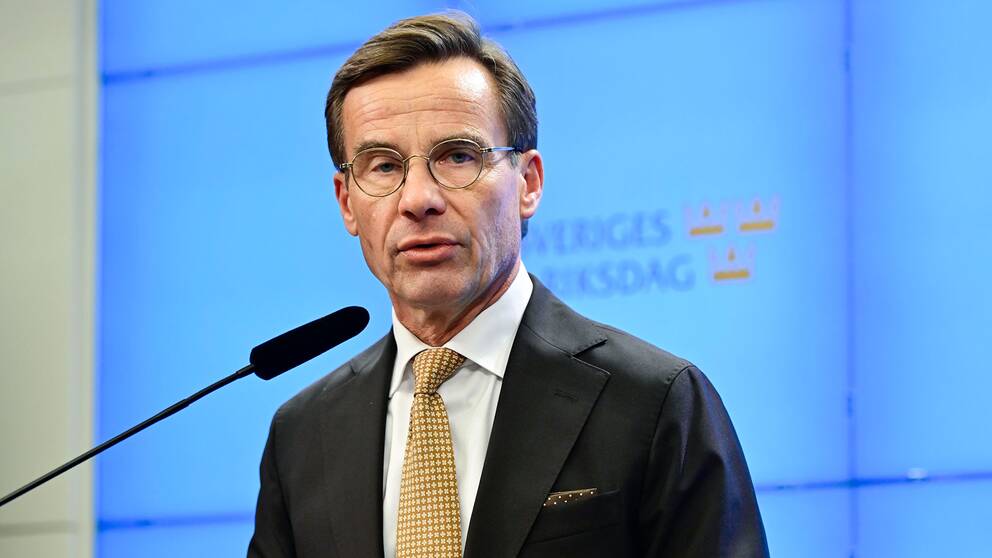 Moderaternas partiledare Ulf Kristersson (M) håller pressträff efter sitt avstämningsmöte med talman Andreas Norlén.