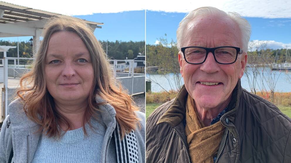 Bilden är delad i två. Den vänstra bilden är en bild på Dagmara Mandrela, gruppledare Sverigedemokraterna Oxelösund. Den högra är en bild på Dag Bergentoft, gruppledare Moderaterna Oxelösund.