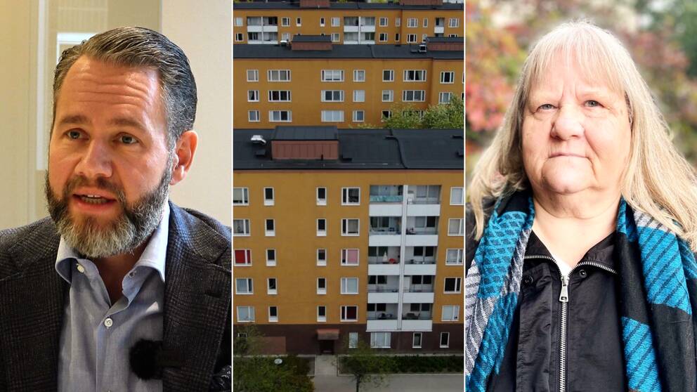 Rikard Ljunggren, vd Fastighetsägarna GFR och Inger Borg, Hyresgästföreningens ordförande i region Syd-ost.