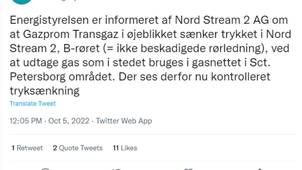 Danska Energistyrelsens twitterkonto