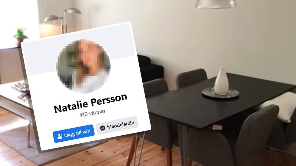 Facebookprofilen har erbjudit bostad i Lund genom annonser på Facebook. Bilderna på bostaden kommer från en annons på en lägenhet i Stockholm, hör mer i videon om profilen som lurat personer på pengar.