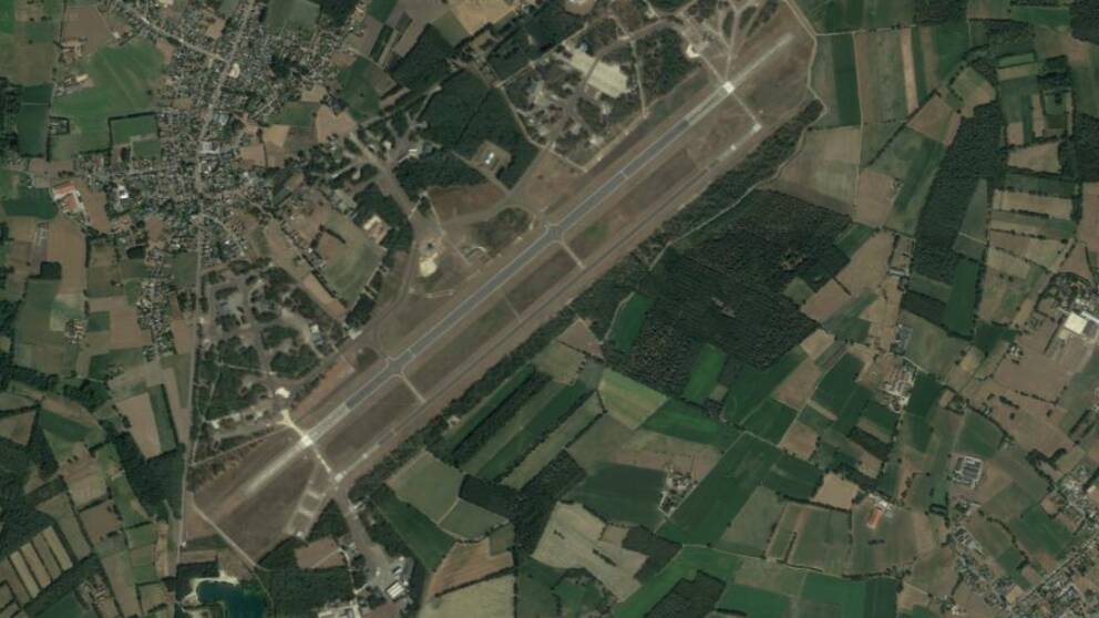 Flygbas Kleine Brogel i Belgien som är en av sex flygbaser i Europa där USA:s B61 taktiska kärnvapenbomber förvaras. 