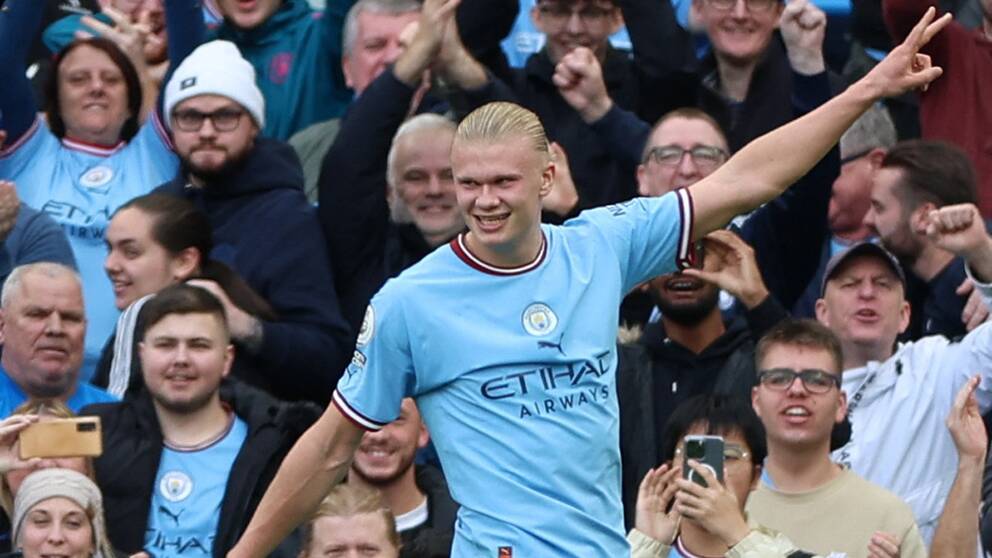 Erling Braut Haaland tvåmålsskytt för City.