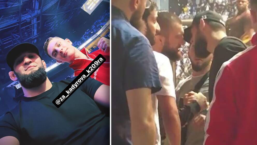 Här poserar svenske MMA-stjärnan med Kadyrovs son