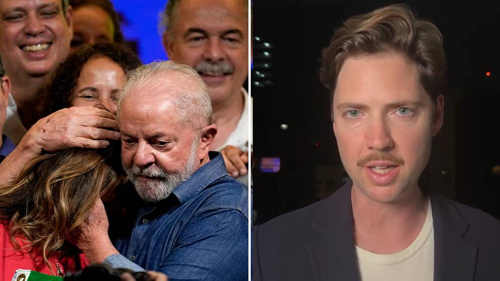 Lula da Silva under valnatten / SVT:s Latinamerikakorrespondent Tigran Feiler.