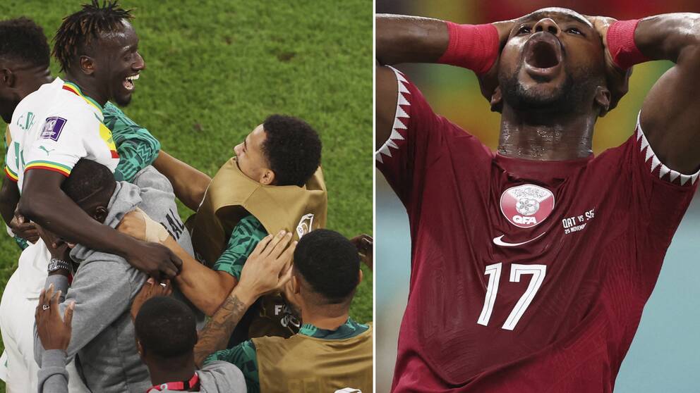 Senegal målfirar och besvikelse i Qatar