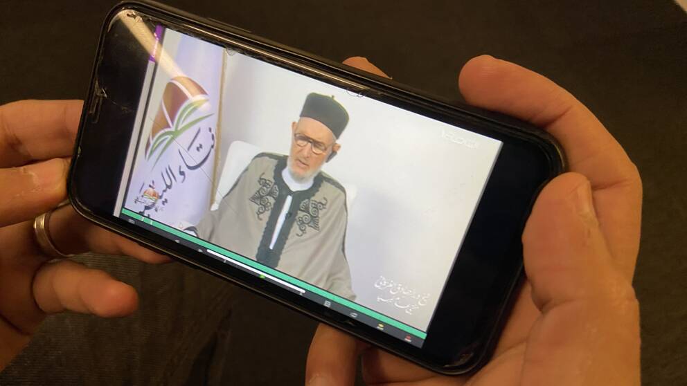 Libyens högste imam i ett klippa i arabiskspråkiga sociala medier.