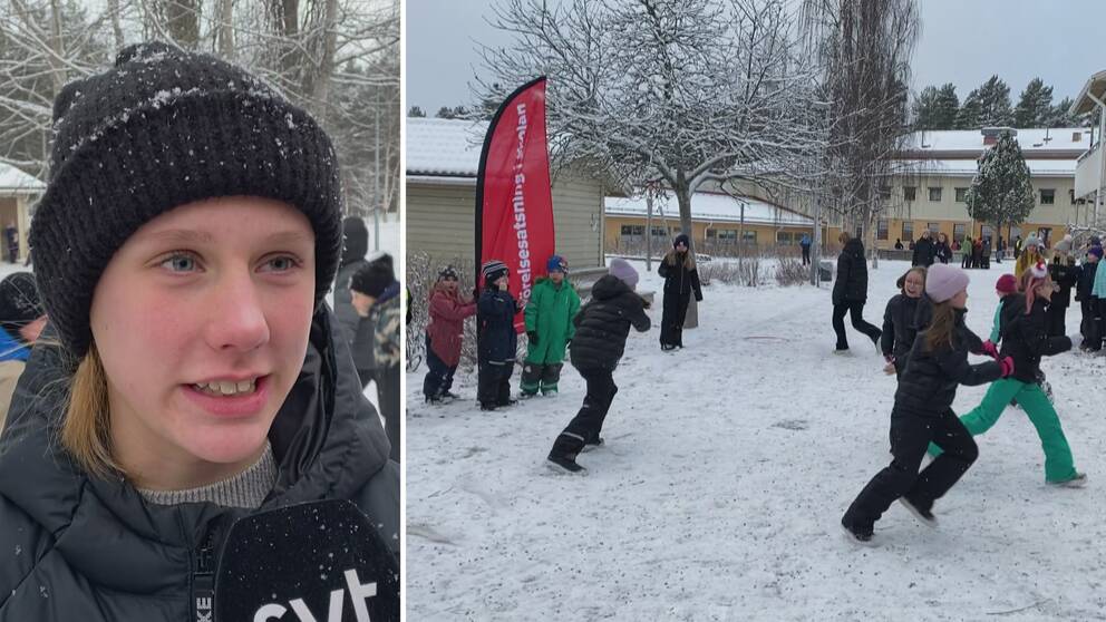 barns leker på skolgård