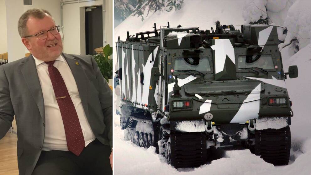 Bandvagn BVS10 i snö.
