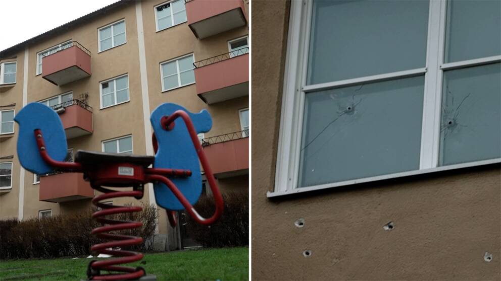 En boende i närheten som vill vara anonym berättar för SVT hur han hörde båda skottlossningarna och såg personer springa från platsen.