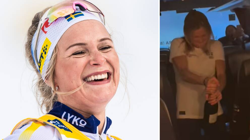 Frida Karlsson firar segern i Tour de Ski.