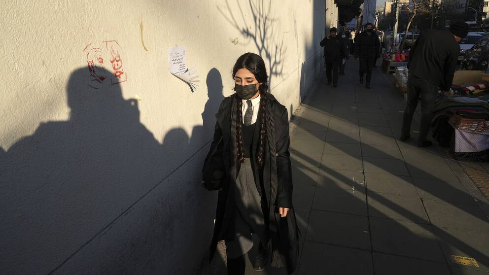 En kvinna utan slöja i Irans huvudstad Teheran. Arkivbild.