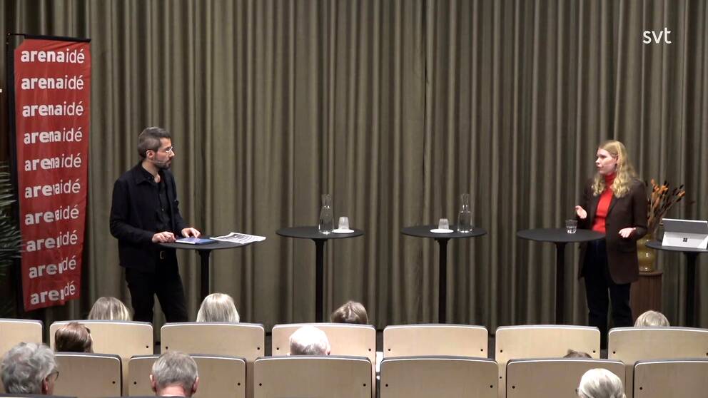 Moderator German Bender, utredningschef Arena Idé och Elisabeth Lindberg, doktorand i ekonomisk historia.