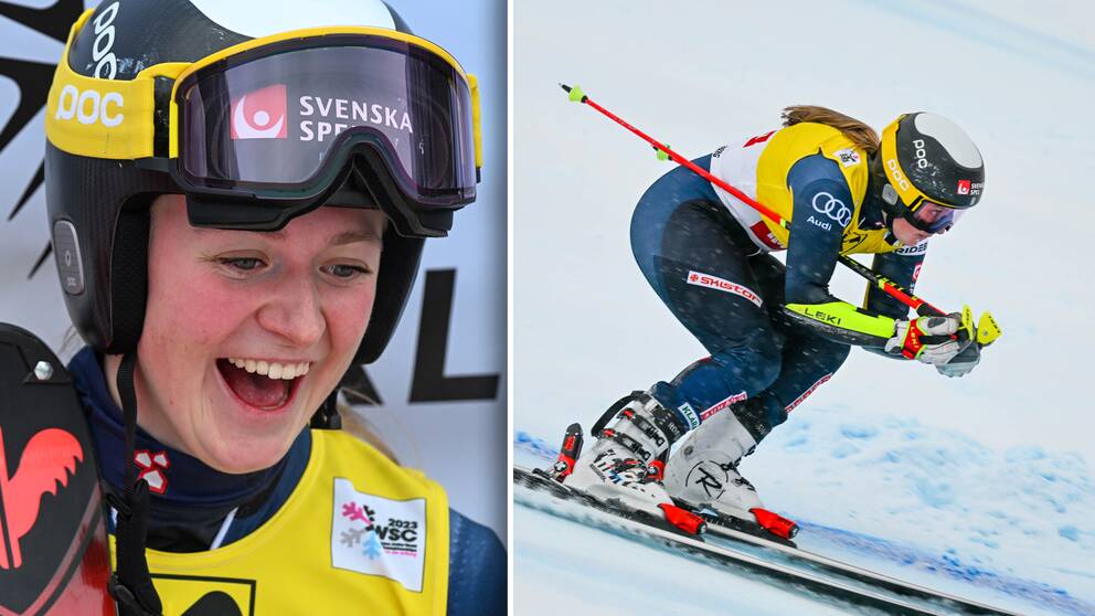 Hanna Aronsson Elfman vann JVM-guld i storslalom i österrikiska Sankt Anton.
