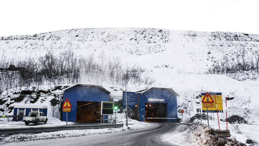 Infart till gruvan i Kiirunavaara-fjället