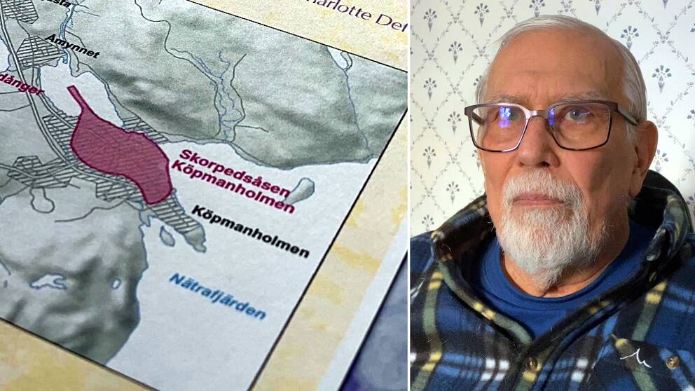 Karta över fabriksområdet och en bild på Yan Strömberg Juth.